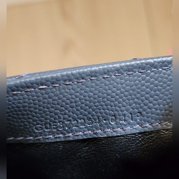 Saint Laurent Grain de Poudre Matelasse Flap Wallet Dark Gray Leather Gold YSL - Picture 3 of 12